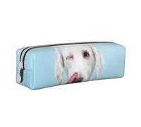 YWSOTRE Labrador Divertido, Estuche para lápices Estuche para lápices Estuche para lápices de Cuero portátil con Estuche para cosméticos con Cremallera