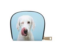 YWSOTRE Labrador Divertido, Funda de Cuero de PU para Tarjetas, Tarjetero Elegante, Tarjetero Tipo Billetera