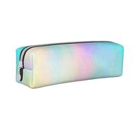 YWSOTRE Lámina de Holograma de Textura de Arco Iris Muy Hermosa, Estuche para lápices Estuche para lápices Estuche para lápices de Cuero portátil con Estuche para cosméticos con Cremallera