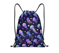 YWSOTRE Las medusas brillan en la oscuridad, Mochila con cordón, unisex, para deporte, gimnasio, informal, para el día a día, talla M