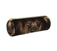 YWSOTRE León Africano Salvaje Felino Mane Primer Plano Vida Silvestre, Estuche para lápices Estuche cilíndrico para lápices Estuche para lápices de Cuero portátil Estuche para cosméticos