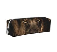 YWSOTRE León Africano Salvaje Felino Mane Primer Plano Vida Silvestre, Estuche para lápices Estuche para lápices Estuche para lápices de Cuero portátil con Estuche para cosméticos con Cremallera