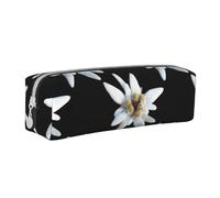YWSOTRE Leontopodio Edelweiss, Estuche para lápices Estuche para lápices Estuche para lápices de Cuero portátil con Estuche para cosméticos con Cremallera