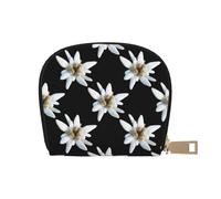 YWSOTRE Leontopodio Edelweiss, Funda de Cuero de PU para Tarjetas, Tarjetero Elegante, Tarjetero Tipo Billetera