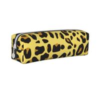 YWSOTRE Leopardo Amarillo Guepardo, Estuche para lápices Estuche para lápices Estuche para lápices de Cuero portátil con Estuche para cosméticos con Cremallera