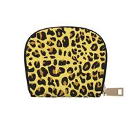 YWSOTRE Leopardo Amarillo Guepardo, Funda de Cuero de PU para Tarjetas, Tarjetero Elegante, Tarjetero Tipo Billetera