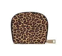 YWSOTRE Leopardo Guepardo Fresco, Funda de Cuero de PU para Tarjetas, Tarjetero Elegante, Tarjetero Tipo Billetera
