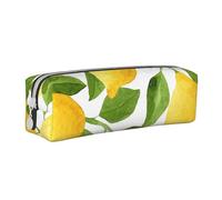YWSOTRE Limones de Acuarela de Color Amarillo Brillante, Estuche para lápices Estuche para lápices Estuche para lápices de Cuero portátil con Estuche para cosméticos con Cremallera