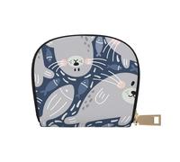 YWSOTRE Linda Foca, Funda de Cuero de PU para Tarjetas, Tarjetero Elegante, Tarjetero Tipo Billetera