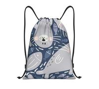 YWSOTRE Linda foca, Mochila con cordón Mochila unisex con cordón Mochila deportiva para gimnasio Mochila informal con cordón