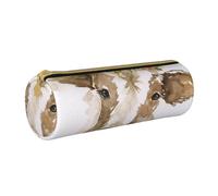 YWSOTRE Linda Vaca Acuarela, Estuche para lápices Estuche cilíndrico para lápices Estuche para lápices de Cuero portátil Estuche para cosméticos