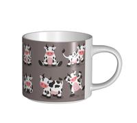 YWSOTRE Linda vaca de dibujos animados impresa,Taza de cerámica de gran capacidad, taza de té, taza de café 450 ml