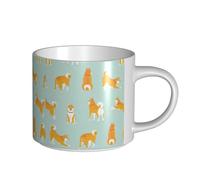 YWSOTRE Lindo cachorro de Shiba Inu,Taza de cerámica de gran capacidad, taza de té, taza de café 450 ml