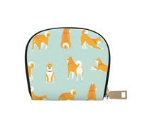 YWSOTRE Lindo Cachorro Shiba inu, Funda de Cuero de PU para Tarjetas, Tarjetero Elegante, Tarjetero Tipo Billetera