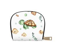 YWSOTRE Lindo Cangrejo Tortuga Marina Acuarela, Funda de Cuero de PU para Tarjetas, Tarjetero Elegante, Tarjetero Tipo Billetera