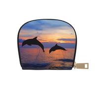 YWSOTRE Lindo delfín Impreso., Funda de Cuero de PU para Tarjetas, Tarjetero Elegante, Tarjetero Tipo Billetera
