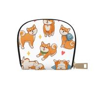 YWSOTRE Lindo, Divertido, Shiba inu, Funda de Cuero de PU para Tarjetas, Tarjetero Elegante, Tarjetero Tipo Billetera