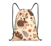 YWSOTRE Lindo erizo y hongo, Mochila con cordón, unisex, para deporte, gimnasio, informal, para el día a día, talla M