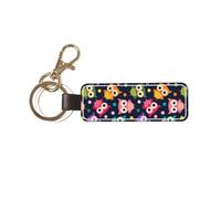 YWSOTRE Lindo estampado de búho con lunares,Llavero de cuero de PU, llavero, llavero, anillo, organizador, 1 pieza