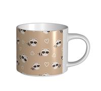 YWSOTRE Lindo estampado de mapache,Taza de cerámica de gran capacidad, taza de té, taza de café 450 ml