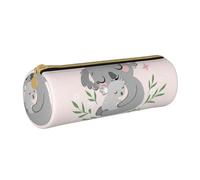 YWSOTRE Lindo Koala mamá y bebé, Estuche para lápices Estuche cilíndrico para lápices Estuche para lápices de Cuero portátil Estuche para cosméticos