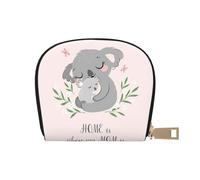 YWSOTRE Lindo Koala mamá y bebé, Funda de Cuero de PU para Tarjetas, Tarjetero Elegante, Tarjetero Tipo Billetera
