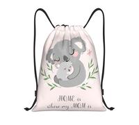 YWSOTRE Lindo koala mamá y bebé, Mochila con cordón, unisex, para deporte, gimnasio, informal, para el día a día, talla M