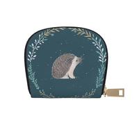 YWSOTRE Lindo pequeño Erizo, Funda de Cuero de PU para Tarjetas, Tarjetero Elegante, Tarjetero Tipo Billetera