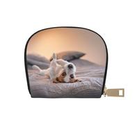 YWSOTRE Lindo Perrito Jack Russell Terrier, Funda de Cuero de PU para Tarjetas, Tarjetero Elegante, Tarjetero Tipo Billetera