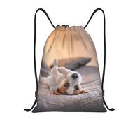 YWSOTRE Lindo perrito Jack Russell Terrier, Mochila con cordón, unisex, para deporte, gimnasio, informal, para el día a día, talla M