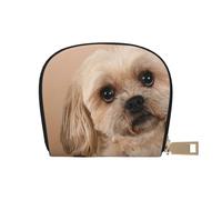 YWSOTRE Lindo Perro Shitzu, Funda de Cuero de PU para Tarjetas, Tarjetero Elegante, Tarjetero Tipo Billetera