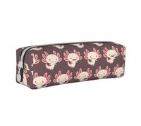 YWSOTRE Lindo Poder de ajolote, Estuche para lápices Estuche para lápices Estuche para lápices de Cuero portátil con Estuche para cosméticos con Cremallera