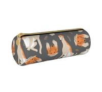 YWSOTRE Lindo Sabueso Afgano, Estuche para lápices Estuche cilíndrico para lápices Estuche para lápices de Cuero portátil Estuche para cosméticos