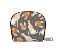 YWSOTRE Lindo Sabueso Afgano, Funda de Cuero de PU para Tarjetas, Tarjetero Elegante, Tarjetero Tipo Billetera