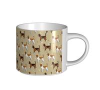 YWSOTRE Lindo y astuto beagle de dibujos animados,Taza de cerámica de gran capacidad, taza de té, taza de café 450 ml