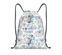 YWSOTRE Lindos osos koala y flores, Mochila con cordón, unisex, para deporte, gimnasio, informal, para el día a día, talla M