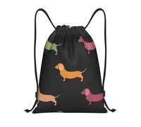 YWSOTRE Lindos perros salchicha, Mochila con cordón, unisex, para deporte, gimnasio, informal, para el día a día, talla M