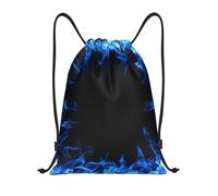 YWSOTRE Llama azul dando vueltas alrededor, Mochila con cordón, unisex, para deporte, gimnasio, informal, para el día a día, talla M