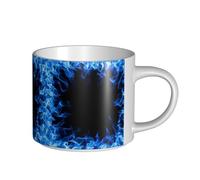 YWSOTRE Llama azul en círculos,Taza de cerámica de gran capacidad, taza de té, taza de café 450 ml