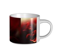 YWSOTRE Llama roja impresa,Taza de cerámica de gran capacidad, taza de té, taza de café 450 ml