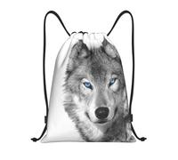 YWSOTRE Lobo de ojos azules, Mochila con cordón, unisex, para deporte, gimnasio, informal, para el día a día, talla M