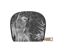 YWSOTRE Lobo Salvaje Impreso., Funda de Cuero de PU para Tarjetas, Tarjetero Elegante, Tarjetero Tipo Billetera