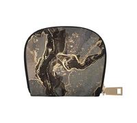 YWSOTRE Lujoso mármol de Oro Negro, Funda de Cuero de PU para Tarjetas, Tarjetero Elegante, Tarjetero Tipo Billetera