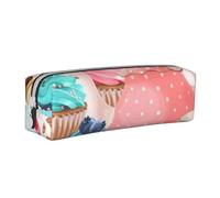 YWSOTRE Magdalena de Taza de té, Estuche para lápices Estuche para lápices Estuche para lápices de Cuero portátil con Estuche para cosméticos con Cremallera