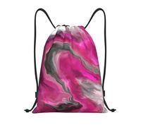 YWSOTRE Magenta Negro Gris Joya Tono Fluido Arte Remolino, Mochila con cordón, unisex, para deporte, gimnasio, informal, para el día a día, talla M