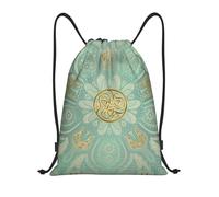 YWSOTRE Mandala celta suave, verde salvia y dorado, Mochila con cordón, unisex, para deporte, gimnasio, informal, para el día a día, talla M