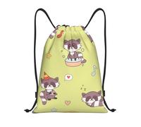 YWSOTRE Mapache Kawaii Lindo, Mochila con cordón, unisex, para deporte, gimnasio, informal, para el día a día, talla M
