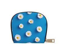 YWSOTRE Margarita Blanca Estampada., Funda de Cuero de PU para Tarjetas, Tarjetero Elegante, Tarjetero Tipo Billetera