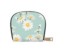 YWSOTRE Margarita Exuberante Flor Floral, Funda de Cuero de PU para Tarjetas, Tarjetero Elegante, Tarjetero Tipo Billetera