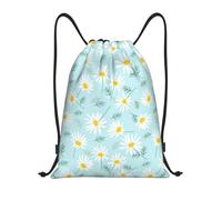 YWSOTRE Margarita floral delicada azul y blanca, Mochila con cordón, unisex, para deporte, gimnasio, informal, para el día a día, talla M